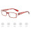 Blue Light Blocking Reading Glasses +3.50, Red Frame Computer Readers, Multiplier X 4