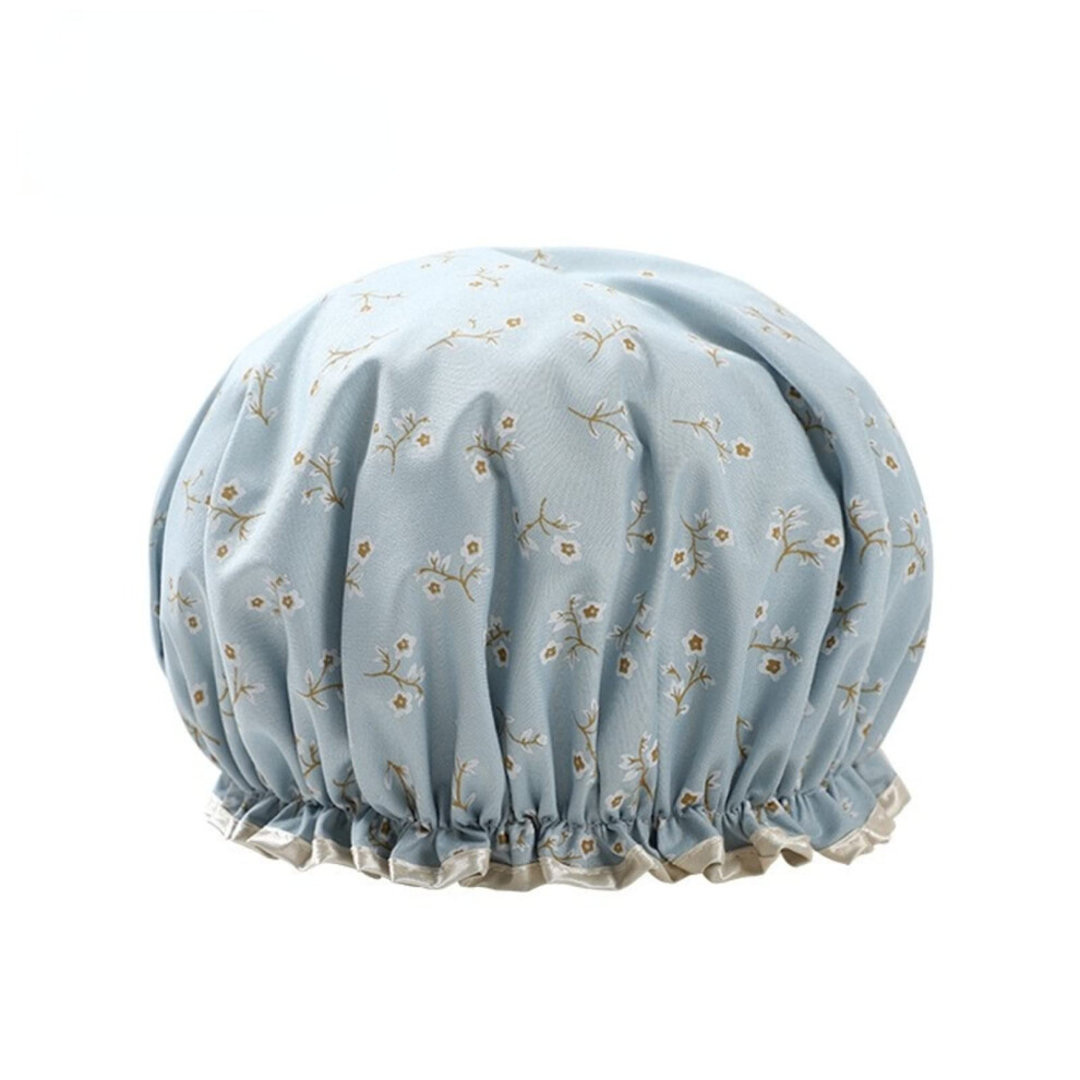 Waterproof Shower Cap for Women DoubleLayer Satin with Fashion Lace Trim Adult Reusable