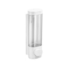 White Single Chamber Wall Mounted Soap and Shower Shampoo Dispenser for Bathroom or Hotel Use