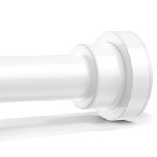 Adjustable White Shower Curtain Tension Rod 3064 Inch for Bathroom or Closet NoDrill Install