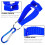 Safety Work Glove Clip Holder with Durable Metal Hardware, Quick Access Belt Loop Clip for Construction Workers Blue 2