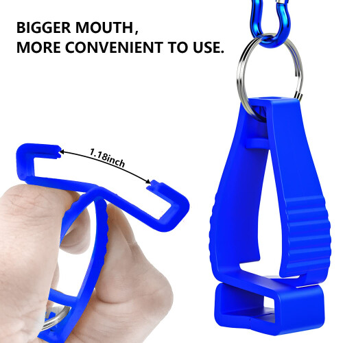 Safety Work Glove Clip Holder with Durable Metal Hardware, Quick Access Belt Loop Clip for Construction Workers Blue 2