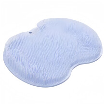 Shower Foot Scrubber Mat with DualFunction Massage Bumps and NonSlip Suction Cups, Wall Mounted Blue 2Pack
