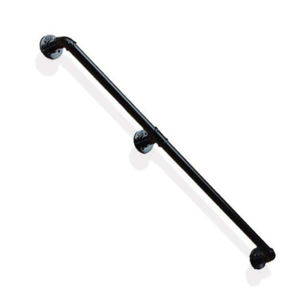 7Ft Industrial Handrail Wrought Iron Stair Railing, Durable Pipe Style For Corridor Loft Bar 9330225761334