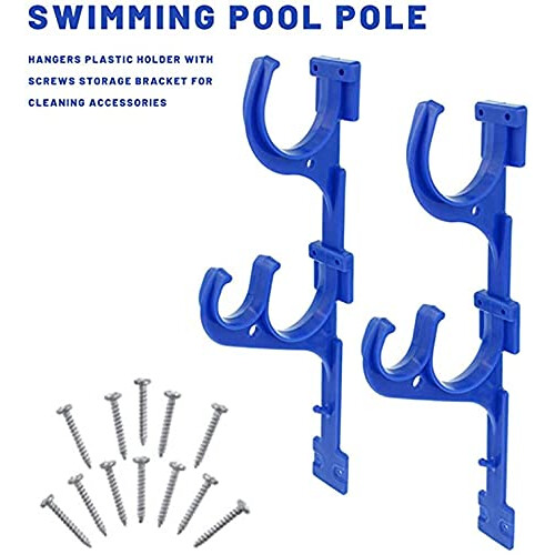 Pool Pole Hanger Wall Mounted Storage Bracket for Pool Cleaning Tools Organizer Durable Plastic Build 2