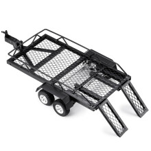 1/24 Scale RC Car Trailer with Metal Hitch Mount, Dual Axle Stability for SCX24 Crawler Upgrade