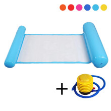 Inflatable Pool Float Hammock Chair with Foldable Backrest, Comfortable Lounger for Adults and Kids