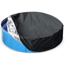 Waterproof Dustproof Pool Cover 33 Inch for Foldable Round Tub, Outdoor Protective Lid for Kids and Pets