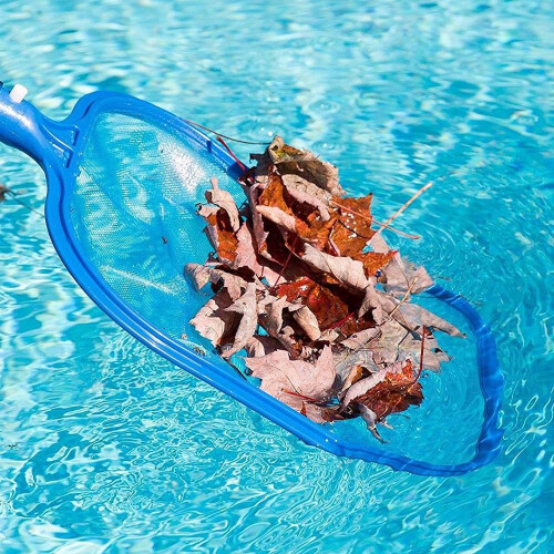 Heavy Duty Deep Bag Pool Skimmer Net with Medium Fine Mesh, Large Capacity Leaf Rake Fits Universal Poles 1
