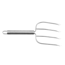 Stainless Steel BBQ Carving Fork with Secure Meat Grip, Ergonomic Handle for Grilling and Serving