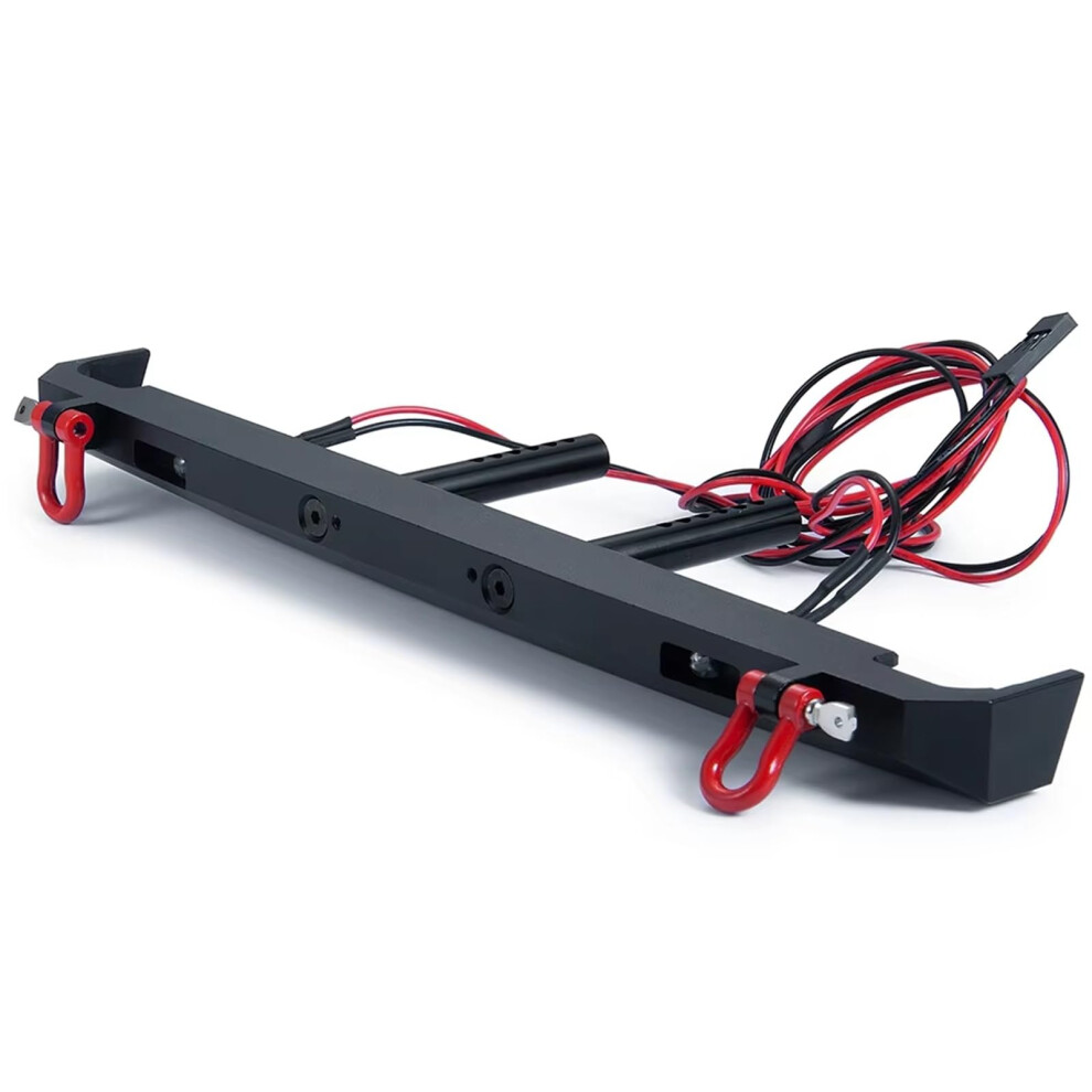 Rc Crawler Metal Bumper With Integrated Led Lights For Axial Scx10 Iii 1/10 Aluminum Upgrade 9330225190615
