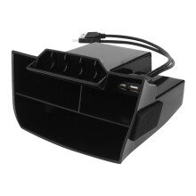 for 2016 2017 2018 2019 Interior Accessories Car Black ABS Inner Console Central Storage Box with USB Port