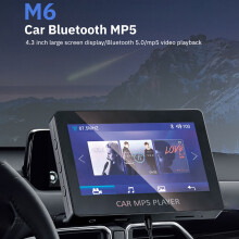 Reproductor MP5 para Coche 5,0 Transmisor FM Compatible con TF Disco U Reproductor de MúSica Reproductor de Coche ElectróNico para Coches M6