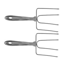 2PCS Turkey Lifting Forks Set Stainless Steel BBQ Meat Carving Forks for Roasting