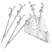 Stainless Steel Fruit Forks Set Reusable Rabbit Design Cocktail Picks for Salad Party Birthday