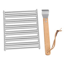 Stainless Steel Sausage Grill Rack with Skewers, Even Grilling Rotation, Easy Clean for Camping BBQ