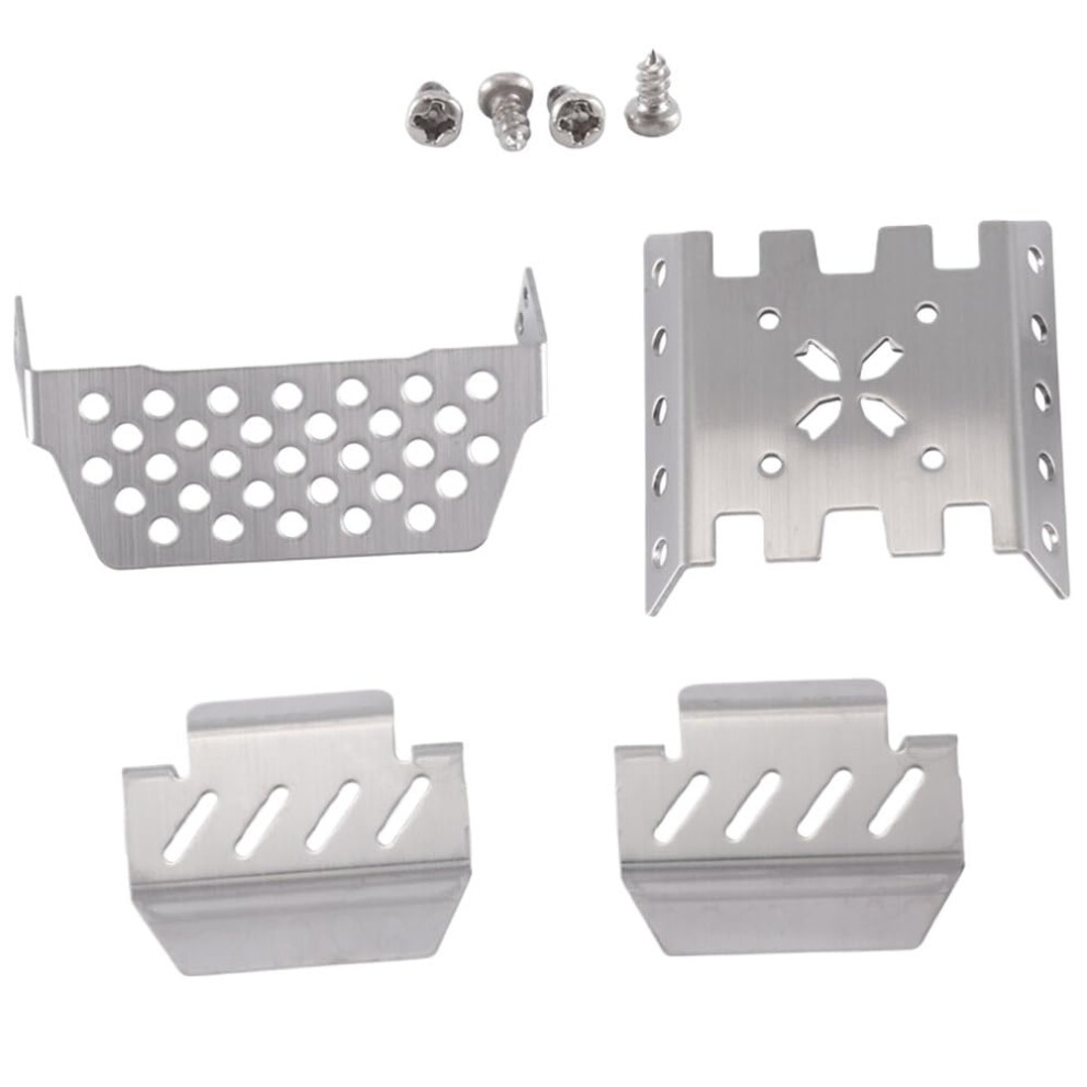 Rc Crawler Metal Armor Axle And Chassis Protector Plate For Yk4082 Yk4102 Yk4103 Durable Upgrade Silver 9330225191759