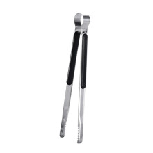 25cm Black Stainless Steel Cooking Tongs, Korean Style Silicone Grip, Heat Resistant and NonSlip