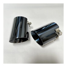 Universal Adjustable Car Exhaust Tip 63mm114mm Black Stainless Steel 120mm Length Secure Fit
