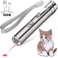 Usb Rechargeable Pet Toys Cat Training Laser Pointer With Led Flashlight (ShiKai)