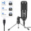 Microfono a condensatore USB professionale per studio di registrazione, computer e laptop, con treppiede. 2