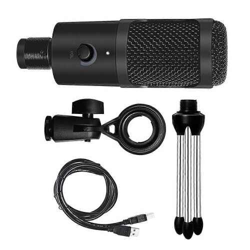 Microfono a condensatore USB professionale per studio di registrazione, computer e laptop, con treppiede. 2
