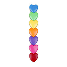 7-farbiges Marker-Set mit 3D-Herzmotiv, Baustein-Design, Gesamtlänge 20 cm, ideal als Weihnachtsgeschenk für Kinder