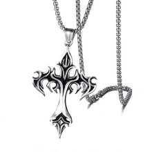 Vintage vlam kruisbeeld hanger ketting titanium stalen halsketting dames heren sieraden dagelijks draagketting sleutelbeenketting