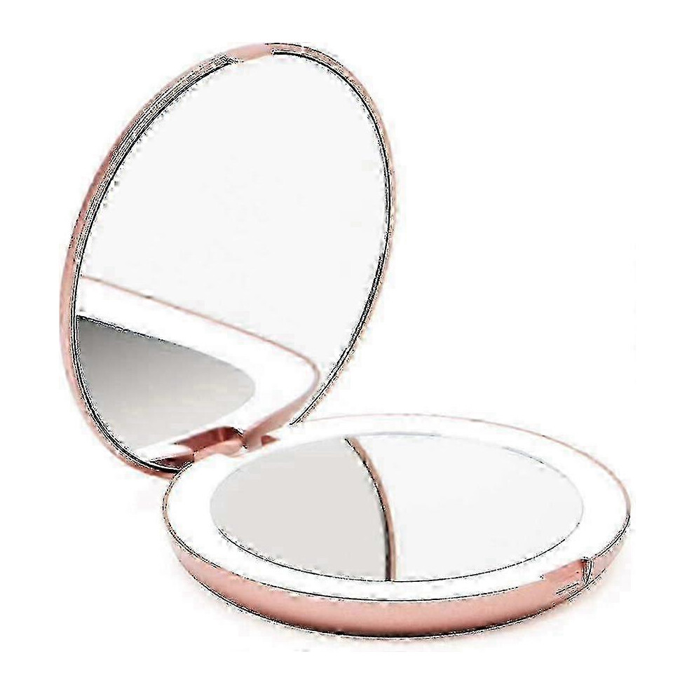 Fancii Led Lighted Travel Makeup Mirror, 1x/10x Magnification - Daylight Led, Compact, Portable, Large Wide Illuminated Folding Mirror 26s