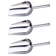 Ice Handling Stainless Steel Ice Scoops For Households And Pet Owners 22.5X8.3X6CM In Silver Color 3Pcs