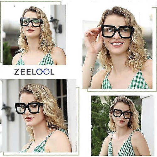 Μοντέρνα και βαριά, τετράγωνα γυαλιά ηλίου για γυναίκες (έντονοι μαύροι σκελ 1
