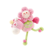 Peluche cheval fleur en peluche, Adorable poupée Animal-rose