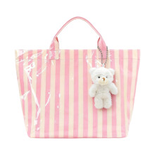 Moderne Farbblocktasche, ergonomischer Griff, große-Rosa