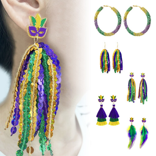 Boucles d'oreilles à franges ludiques et accrocheuses,-9 2