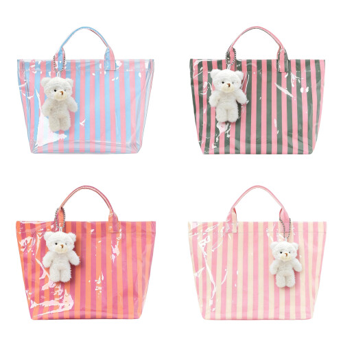 Moderne gestreifte Shopper-Tasche mit großem-Blau 1