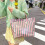 Moderne gestreifte Shopper-Tasche mit großem-Blau 7