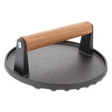 Cast Iron Grill Press Heavy Duty Burger Press for Steak and Hamburgers Even Heat Distribution Durable Build