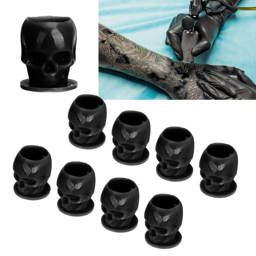 200pcs Black Skull-Shaped Disposable Microblading Ink Cups Quick & Easy Use