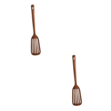 2pcs Wooden Spatula Set Teak Kitchen Utensils Long Handle Heat Resistant Nonstick Safe Cooking Turner