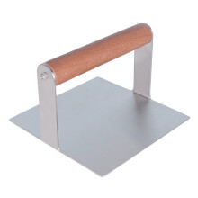 Stainless Steel Burger Press for Uniform Square Patties, Handheld Hamburger Smasher Easy Clean Design