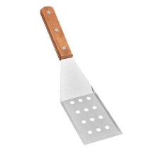 Stainless Steel Kitchen Utensils Set with Ergonomic Wooden Handles, 3 Pcs Small Cooking Tools for Home and Grill