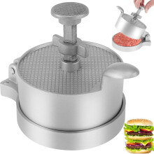 Adjustable Heavy Duty Burger Press Nonstick Aluminum Hamburger Patty Maker for Uniform Patties 12.5x18cm
