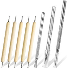 8-Pack Pottery Carving Tools - End Dotting Tools - for Rock Painting,Pottery Clay Modeling