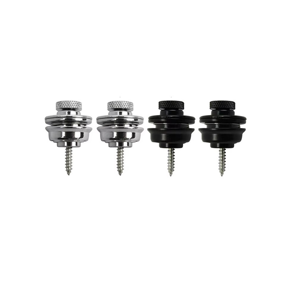 4Pcs Guitar Strap Lock Buttons Flat Heavy Duty Metal Security Straplocks For Guitar 4713984174891