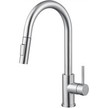Kitchen Tap with Pull-Out Shower, Extendible High Pressure Kitchen Mixer Tap, Two Jet Types, 360 Swivel,Stainless Steel