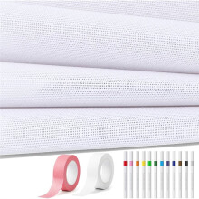 Needlepoint Blank Canvas, Include 4Pcs 18CT 12x18 Inch Blank Mesh, 2 Rolls Tape, 12 Markers for Embroidery Projects