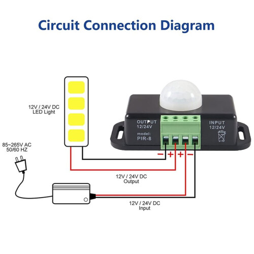 Human Body Sensing  DC12V 24V PIR Sensor LED  Motion Function Cotroller for 5050 Flexible LED Strips Light 2