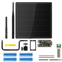 5W Solar LoRa Node Kit Support Meshtastic LoRa 2.4G Antenna with WiFi LoRa 32 V4 and 18650 Battery and GPS Module 868MHz