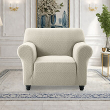 (1 Seater, Beige Spandex Sofa Cover) Spandex Sofas Covers Protectors 1/2/3/4 Seater
