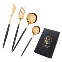 PRETYZOOM Stainless Steel Cutlery Set with Storage Box, Polished Finish Utensils for Outdoor Dining